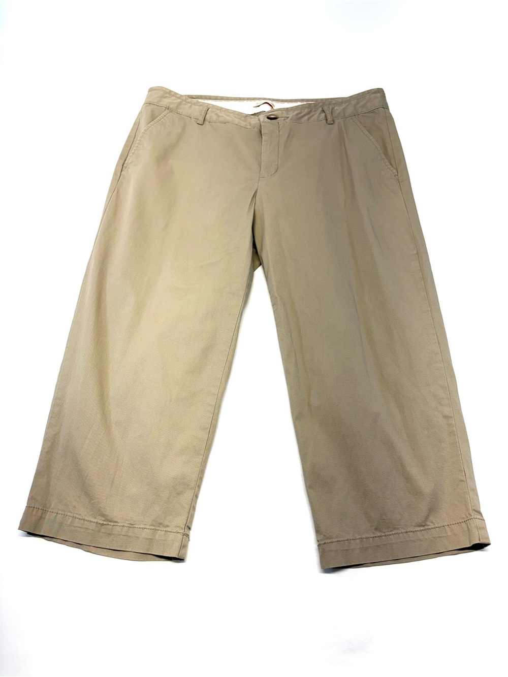 Dockers Beige Wide Leg Cropped Pants Size 14 EUC